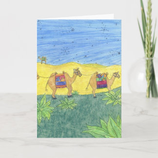 Colourful Camels Holiday Card