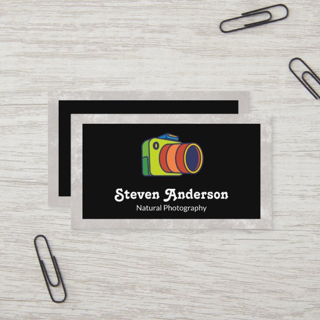 Colourful Camera Logo | Creative Business Card (Front/Back In Situ)