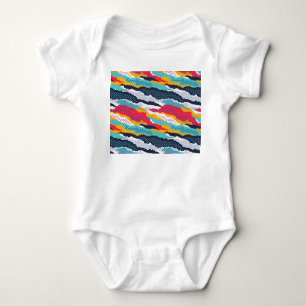 Colourful Camouflage: Polka Dot Vintage Baby Bodysuit