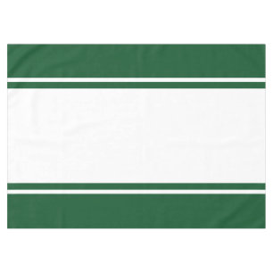Colourful Camp Green White Wide Racing Stripes Tablecloth