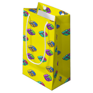 Colourful camping backpacks pattern small gift bag