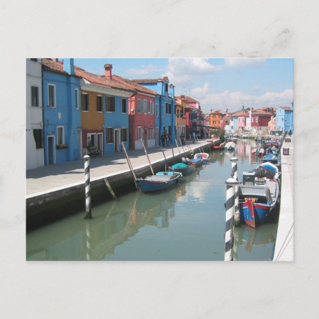 Colourful canal in Burano, Italy Postcard (Front)