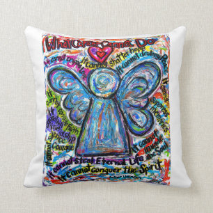 Colourful Cancer Angel Decorative Throw Pillow
