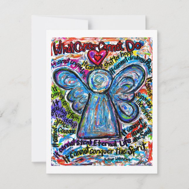 Colourful Cancer Angel Invitation (Front)