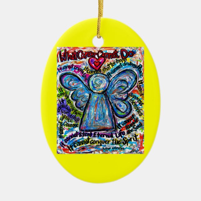 Colourful Cancer Angel Ornament Pendant Customised (Front)