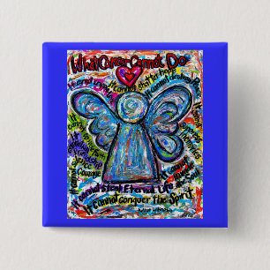 Colourful Cancer Angel Painting Art Button or Pin