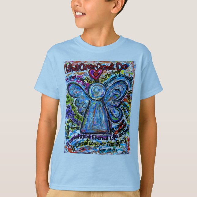 Colourful Cancer Angel T-shirt (Double Images) (Front)