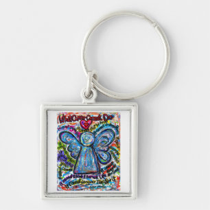 Colourful Cancer Cannot Angel Art Keychain Pendant