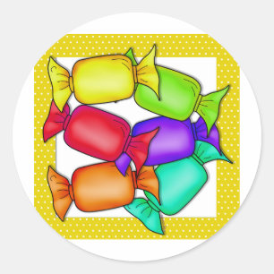 Colourful Candies Classic Round Sticker