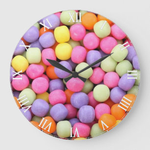 Colourful Candies Pattern Large Clock