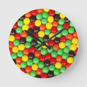 Colourful candies round clock