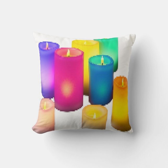 Colourful candle light  cushion (Front)