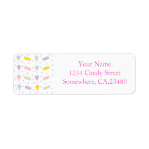 Colourful Candy and Stars Return Address Label