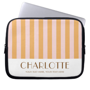 Colourful Candy Bright Colour Trendy Modern Stripe Laptop Sleeve