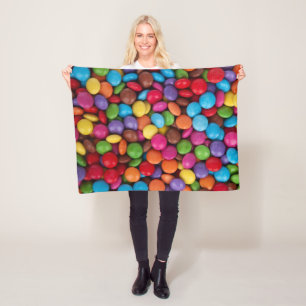 Colourful Candy, Candy Buttons, Sweets, Food Fleece Blanket