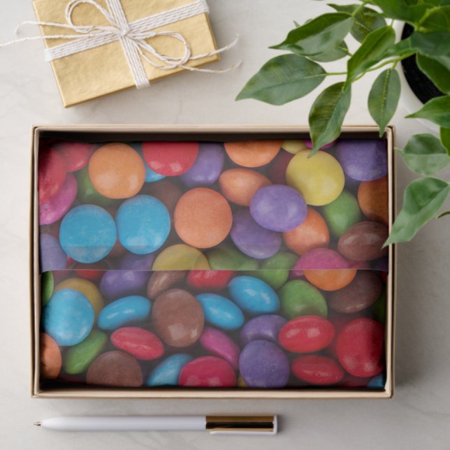Colourful Candy, Candy Buttons, Sweets, Food Tissue Paper (Gift)
