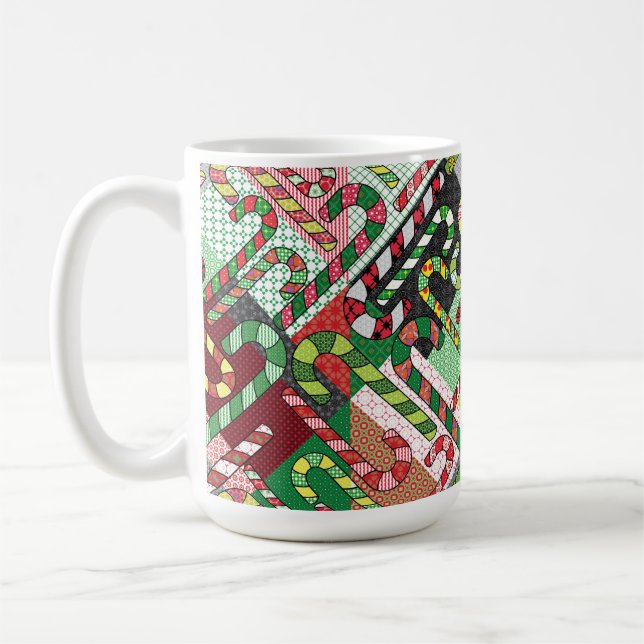 Colourful Candy Canes Coffee Mug (Left)