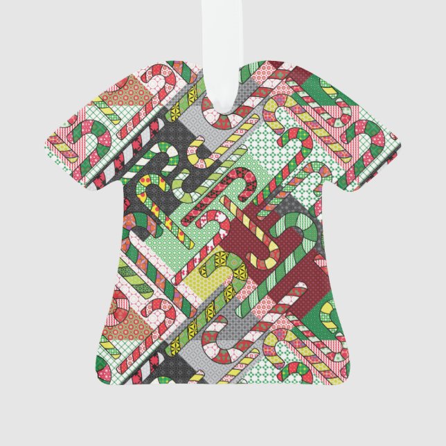 Colourful Candy Canes Ornament (Back)