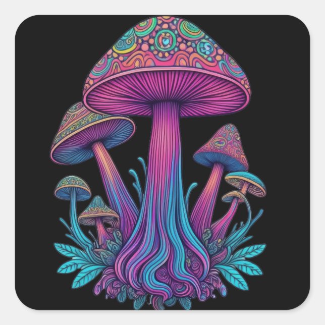 Colourful Candy Caps Square Sticker (Front)