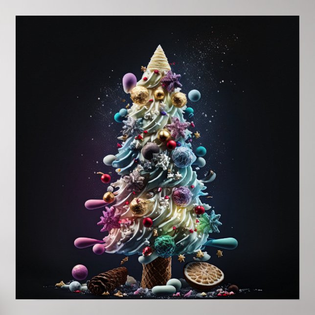 Colourful Candy Christmas Tree Poster (Front)