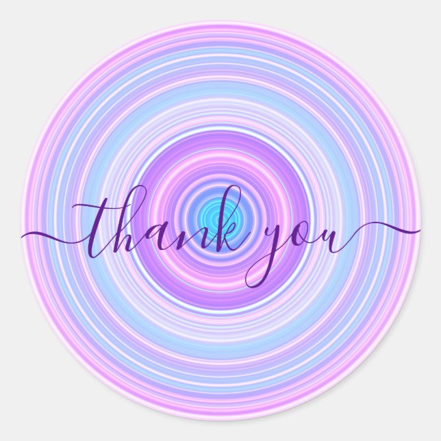 Colourful Candy Coloured Thank You Classic Round Sticker (Front)