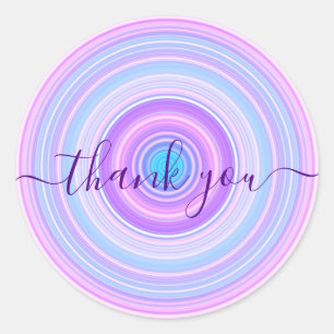 Colourful Candy Coloured Thank You Classic Round Sticker