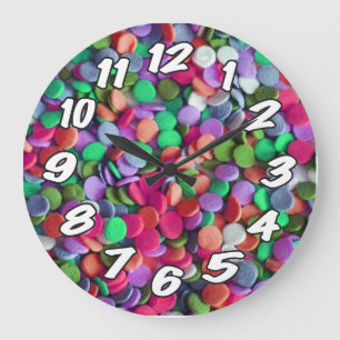 Colourful Candy Dots Large Clock