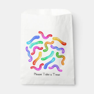 Colourful candy gummy worms party gift bag
