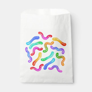Colourful candy gummy worms party gift bag