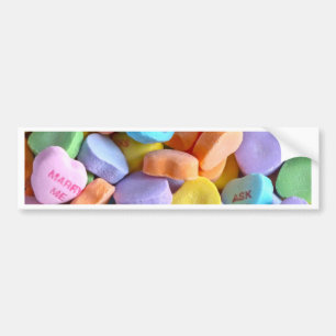 Colourful Candy Hearts Bumper Sticker