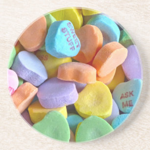 Colourful Candy Hearts Coaster