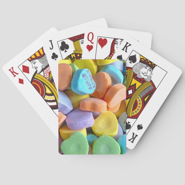 Colourful Candy Hearts Playing Cards (Back)