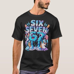 Colourful Candy Land Six Seven Birthday Design T-Shirt