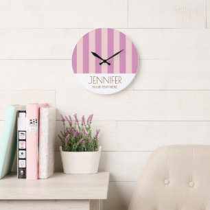 Colourful Candy Lavender Purle Colour Modern Strip Large Clock