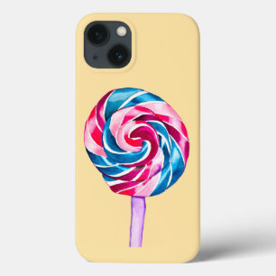 Colourful candy lollipop watercolor art iPhone 13 case