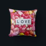 Colourful Candy Love Wedding Celebration Present Cushion<br><div class="desc">Embrace the sweetness of your big day with this candy heart aesthetic. For those who love modern wedding vibes and romantic sweets, this design offers a vibrant way to commemorate your special union and shared joy. This colourful design is an awesome surprise for the happy couple. It makes a beautiful...</div>