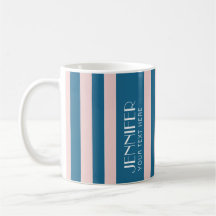 Colourful Candy Nautical Blue Modern Stripes 