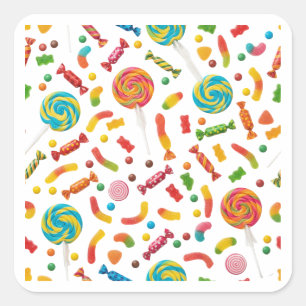 Colourful Candy Pattern Background Sticker