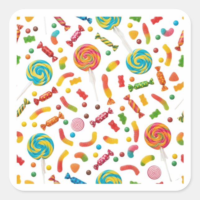 Colourful Candy Pattern Background Sticker (Front)