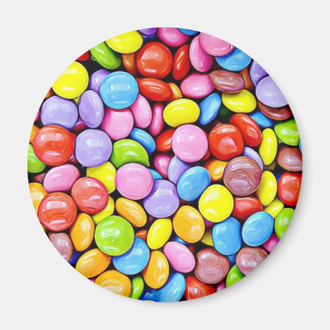 Colourful Candy Pieces Food Refrigerator Magnets (Front)