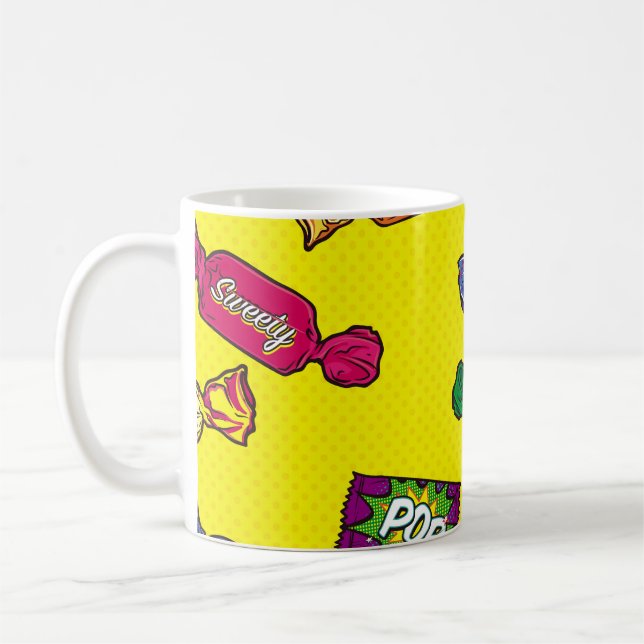 Colourful Candy Seamless Patternart,pop,candy,patt Coffee Mug (Left)