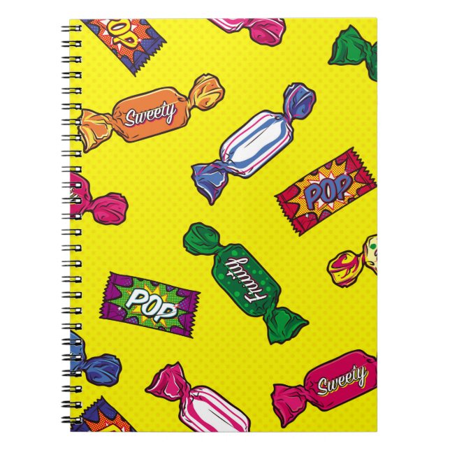 Colourful Candy Seamless Patternart,pop,candy,patt Notebook (Front)