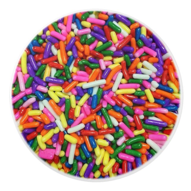 Colourful Candy Sprinkles Ceramic Knob (Front)