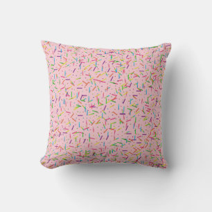 Colourful Candy Sprinkles,Pink-Sq. Throw Pillow