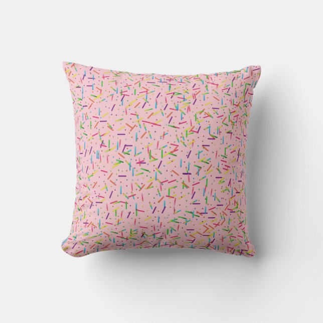 Colourful Candy Sprinkles,Pink-Sq. Throw Pillow (Front)