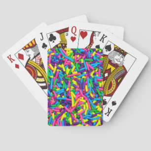 Colourful candy sprinkles print playing cards