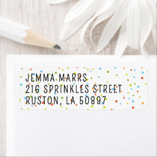 Colourful Candy Sprinkles Return Address Label