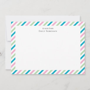 Colourful Candy Stripe Personalised Thank You Card