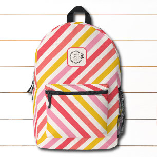 Colourful Candy Stripes Add Logo Corporate Printed Backpack