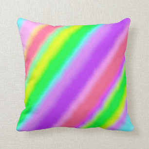 Colourful Candy Stripes Ombre Shadow Cushion